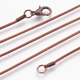 Messing Runde Schlangenkette Halskette Herstellung, mit Legierung Karabinerverschlüsse und Legierungs Zubehör, langlebig überzogen