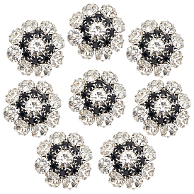 16 шт. 1 пуговицы из сплава со стразами и отверстиями, аксессуары для одежды, цветок