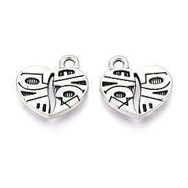 Сплавочные подвески тибетского стиля, сердце, без кадмия и без свинца