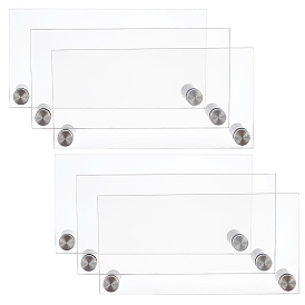Nbeads 8 Sets Wall Mounted Blank Acrylic Dry Erase Boards, with 201 Stainless Steel Standoff Screws, Rectangle