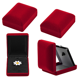 Velvet Brooches Package Boxes, Rectangle