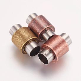 304 Stainless Steel Magnetic Clasps with Glue-in Ends, Column