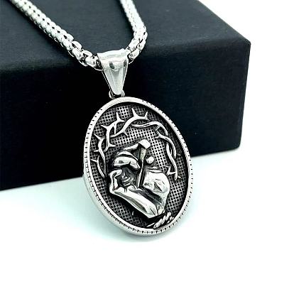 Мужские ожерелья в стиле ретро-рок-панк «Рука Иисуса» 304 из нержавеющей стали