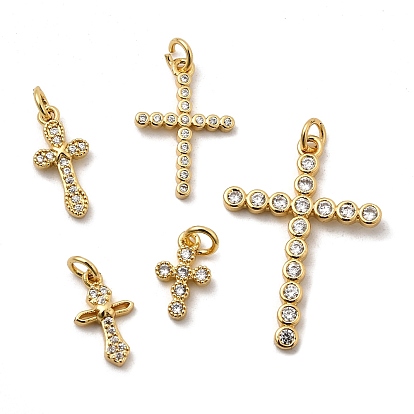 Латунные микро проложить кубического циркония подвески, крест прелести, без свинца и без кадмия, долговечный, с целью перехода в кольце