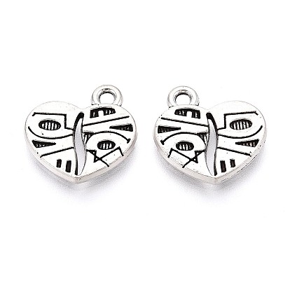 Сплавочные подвески тибетского стиля, сердце, без кадмия и без свинца