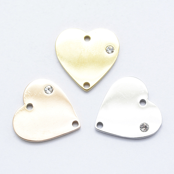 316 звенья / соединители из хирургической нержавеющей стали с микропаве из кубического циркония, сердце, прозрачные