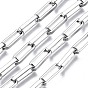304 Stainless Steel Rectangle Cable Chains, with Spool, Unwelded