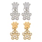 316L Surgical Stainless Steel Micro Pave Cubic Zirconia Dangle Stud Earrings for Women, Paw Print