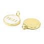 Латунь эмаль подвески, плоский круглый с 11:11 подвеской, долговечный, без кадмия и без свинца, стойки покрытие, реальный 18 k позолоченный