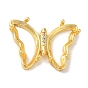 Rack Plating Brass Pave Clear Cubic Zirconia Pendant Cabochon Settings, Rhinestone Claw Settings, Cadmium Free & Lead Free, Butterfly