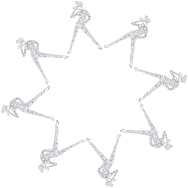 201 Stainless Steel Big Filigree Pendants, Dancer