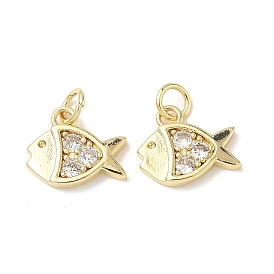 Латунные микро проложить кубического циркония прелести, рыба, стойки покрытие, долговечный, без кадмия и без свинца, с целью перехода в кольце