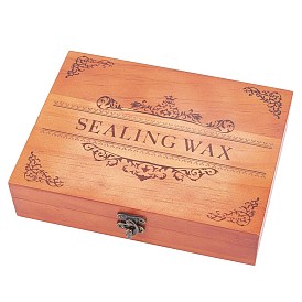 Wooden Box, for Wax Seal Stamp Tools, Rectangle