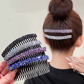 Plastic Hair Combs, with Rhinestone