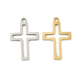 Полые 201 подвески из нержавеющей стали с лазерной резкой, крест прелести
