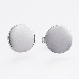 304 из нержавеющей стали серьги, гипоаллергенные серьги, плоско-круглые