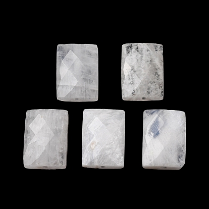 Natural Rainbow Moonstone Beads, Rectangle, Faceted