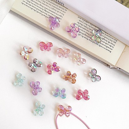 Цвет AB покрытием прозрачные акриловые шарики, бусина в бусине, бабочка, граненые