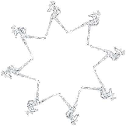 201 Stainless Steel Big Filigree Pendants, Dancer