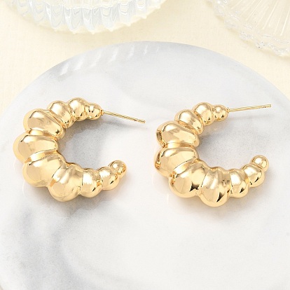 Pendientes de latón para mujer, pendientes de medio aro