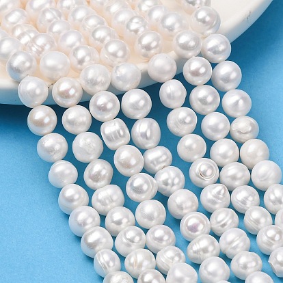 Natural Cultured Freshwater Pearl Beads Strands, Potato, Grade 3A++