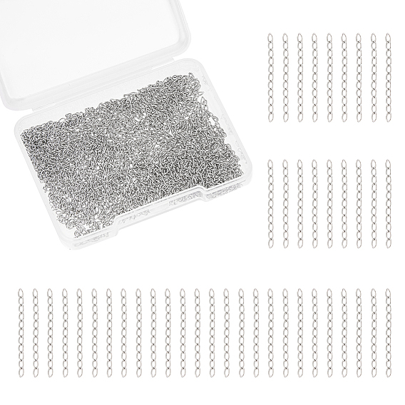 120Pcs 304 Stainless Steel Curb Chains Extender