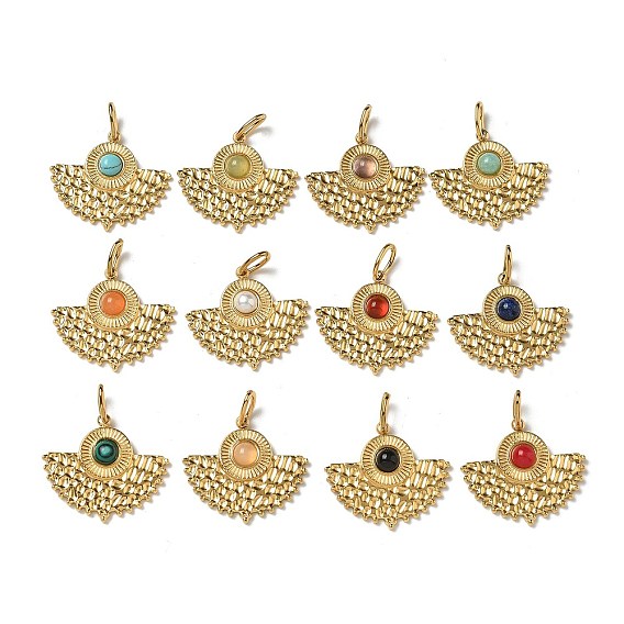 Ионное покрытие (ip) 304 нержавеющая сталь с подвесками из натуральных и синтетических драгоценных камней, реальный 14 k позолоченный, смешанные окрашенные и неокрашенные, фанатское очарование