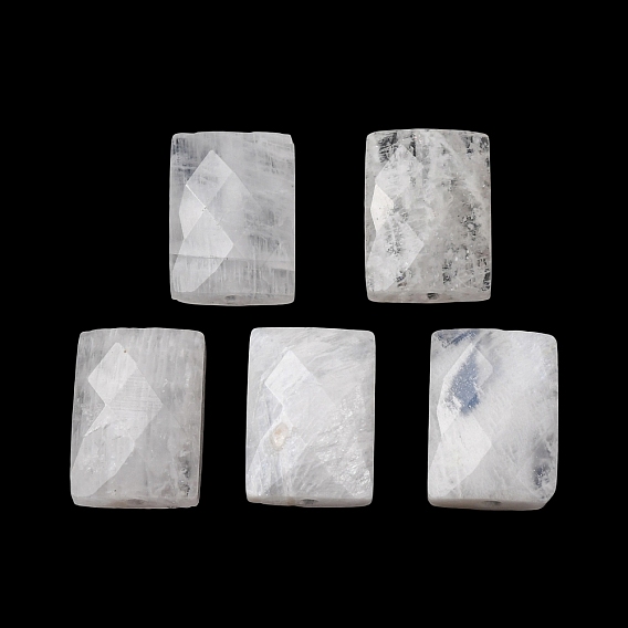 Natural Rainbow Moonstone Beads, Rectangle, Faceted