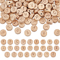 Wood Beads, Flat Round with Letter