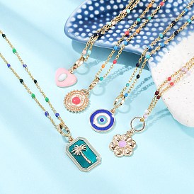 Латунь подвесные ожерелья, cmолой, реальный 14 k позолоченный