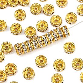 Латунные бусины разделители для поставки стразов, класс AAA, прямой фланец, без никеля , золото , рондель, 7x3.2 мм, отверстие : 1.8 мм