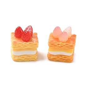 Непрозрачные кабошоны из смолы, имитация еды, клубничный пирог