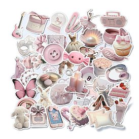 50Pcs Ballet Dancer Theme PVC Waterproof Stickers, Self-adhesive Decals, for Suitcase, Skateboard, Refrigerator, Helmet, Mobile Phone Shell, Mixed Shapes