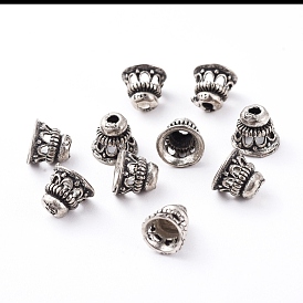 Tibetan Style Bead Caps, Hat, 8x7mm, Hole: 1.5mm