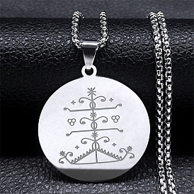 201 ожерелья с подвесками из нержавеющей стали с гравировкой ogou feray veve, плоско-круглые