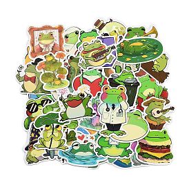 50Pcs PVC Self-Adhesive Stickers, Waterproof Decals, for DIY Albums Diary, Laptop Decoration Cartoon Scrapbooking, Frog