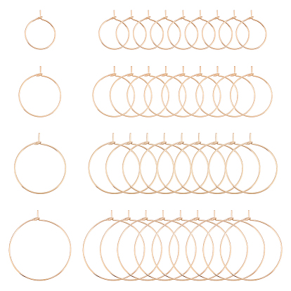40 шт. 4 стиль 316l фурнитура для сережек-колец из хирургической нержавеющей стали, кольца для бокалов вина