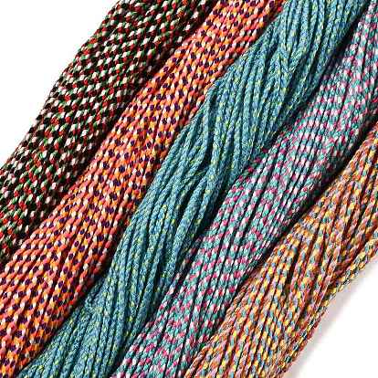 2Мм плетеное круглое ожерелье из полихлопкового шнура с застежками-лобстерами из сплава и железными концевыми цепями, платина