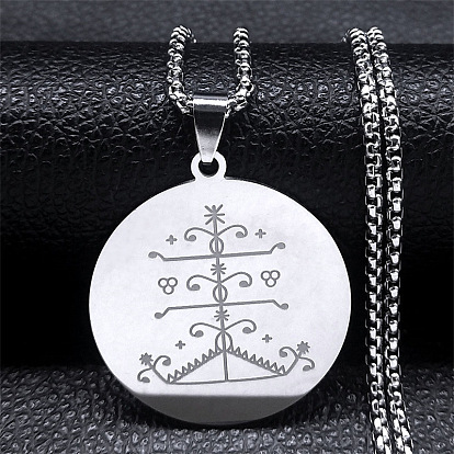 201 ожерелья с подвесками из нержавеющей стали с гравировкой ogou feray veve, плоско-круглые