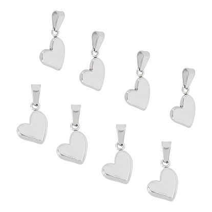 304 Stainless Steel Pendants, Puffed Heart