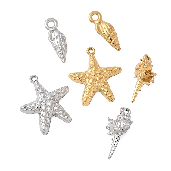 304 подвески из нержавеющей стали, морская звезда/ракушка