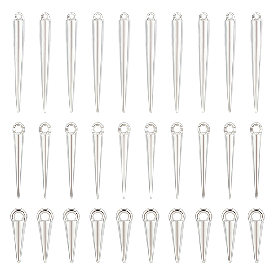 240шт 3 стили ccb пластиковые подвески, шип / конус