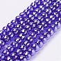 Electroplate Glass Bead Strands, Pearl Luster Plated, Faceted Rondelle
