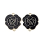 Spray Painted Alloy Connector Charms, Flower