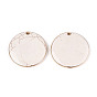 Плоские круглые подвески из синтетического говлита, с золотым латунным краем