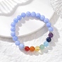 Браслеты из натуральных бусин синего кружевного агата, зеленого авантюрина, окрашенного лазурита, кварца, красного авантюрина, сердолика, окрашенного кварца и аметиста для женщин, круглые
