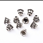 Tibetan Style Bead Caps, Hat, 8x7mm, Hole: 1.5mm