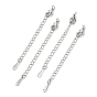 SHEGRACE Brass Curb Chain Extender, End Chains with Lobster Claw Clasps and Teardrop Label, Cadmium Free & Nickel Free & Lead Free, Long-Lasting Plated