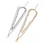 304 Stainless Steel Double Chains Multi Layered Necklace with Flat Round Charms for Women