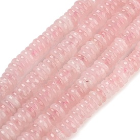 Natural Rose Quartz Beads Strands, Rondelle